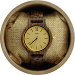 Angie Wood Creations Zebrawood Women's Watch With Gold Dial and Markers