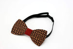 100% Natural Eco-friendly handmade Wooden Bow Tie with red ribbon