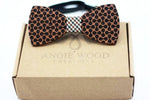 100% Natural Eco-friendly handmade Wooden Bow Tie with Square ribbon