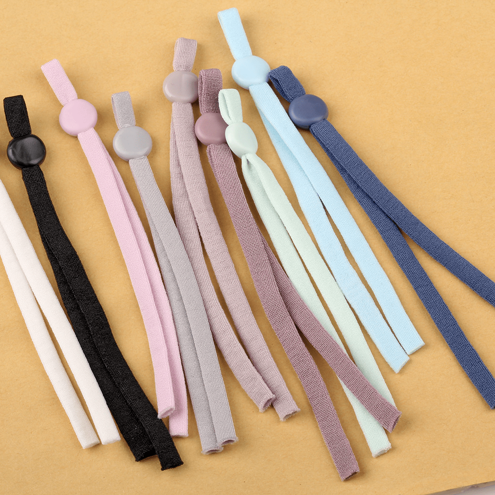 3/16 (5mm) Soft Elastic Ear Loop Strap with adjustable buckle for DIY  Sewing