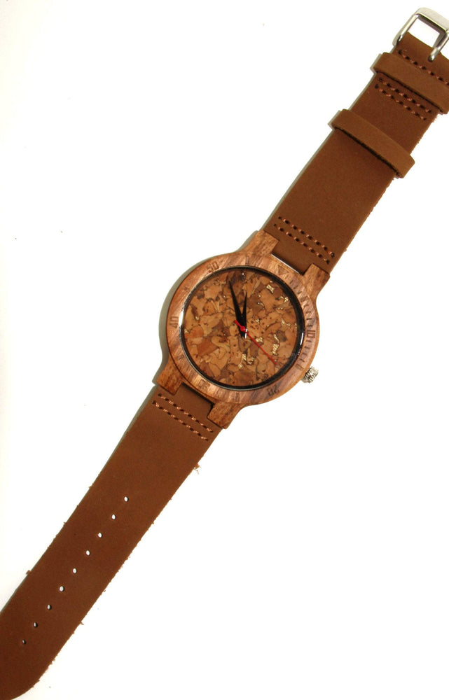 Creative Simple Wood Watches, Men's Watch Cork Slag/Broken Leaves Face Wrist Watch Original Wooden Bamboo Men Clock,Cork watch,Marble watch