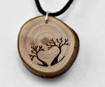 Engrave Wood Necklace,5th year anniversary, Unique wood pendant from branches,Wood necklace,Love wood necklace,Love tree necklace