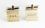 Engraved cufflink, wood cufflink, men cufflink,Wooden cufflinks,Wood,Groomsman cufflinks,Grooms gift,Personalized cufflinks,Engraved (CL001)